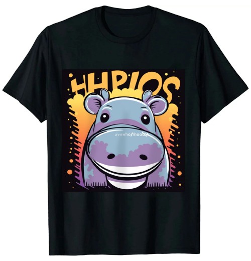 Ulloord I Love Hippos Hippopotamus T-Shirt