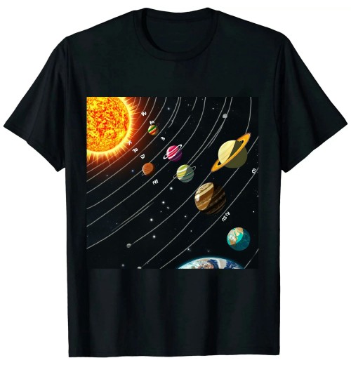 Ulloord Cute Colorful Planet Solar System Gift For Kids T-Shirt