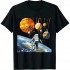 Ulloord Funny Astronaut Space Balloon Planet Science Solar System T-Shirt