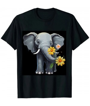 Ulloord lilttle elephant Flower T-Shirt