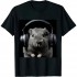 Ulloord Funny Guinea Pig Graphic Tees Guinea Pig Shirt Headphones T-Shirt