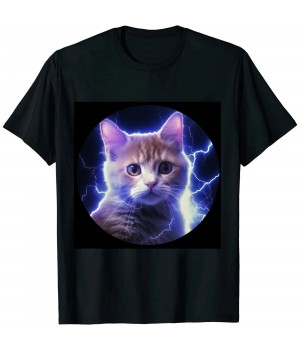 Ulloord  Lightning Cat  Graphic Cat T-Shirt for men