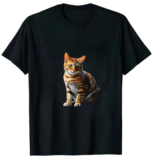 Ulloord Cat Portrait Artwork | Animal Motif Cat T-Shirt