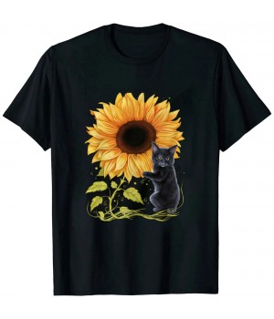 Ulloord Cat Graphic , Cat Sunflower Shirt, Cat Sunshine, Cat Lover T-Shirt