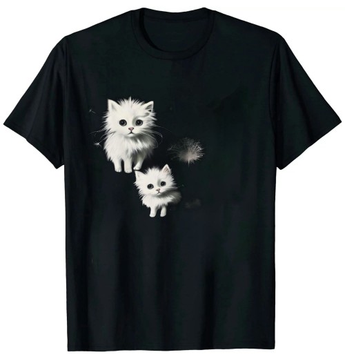 Ulloord Cat Dandelion Flower T-Shirt