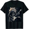 Ulloord Rock  mens woman Funny Guitar Cat T-Shirt