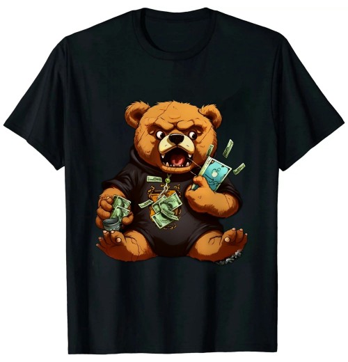 Ulloord Money Calling Teddy Bear Gangster Rap T-Shirt