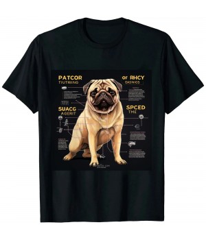 Ulloord Funny Anatomy Pug Dog Pug Lover T-Shirt