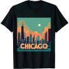 Ulloord Chicago T Shirt Chicago City Skyline Lights At Night Gifts