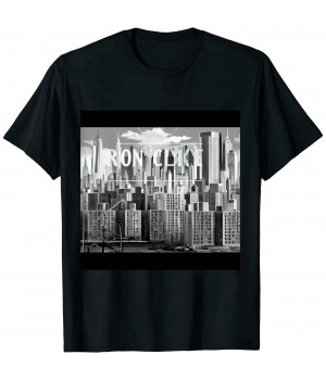 Ulloord New York City Skyline NY Pride Black &amp; White Vintage T-Shirt