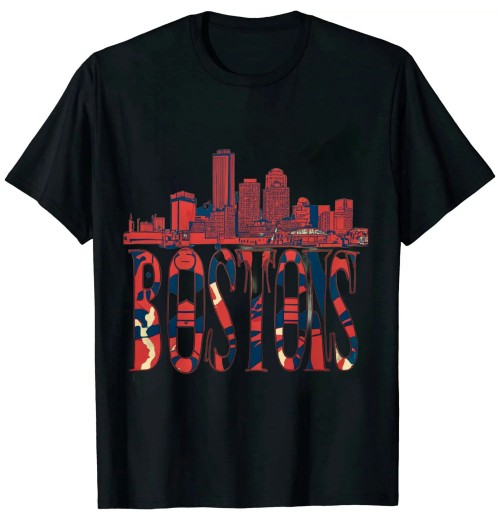 Ulloord Boston city Skyline tee -Boston ball T-Shirt