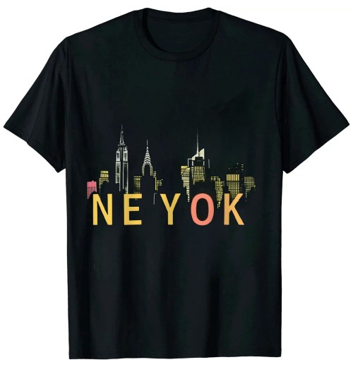 Ulloord New York City Skyline NY Statue Of Liberty NYC Souvenir Gift T-Shirt