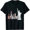 Ulloord NYC New York City Skylines statue of liberty Birds T-Shirt