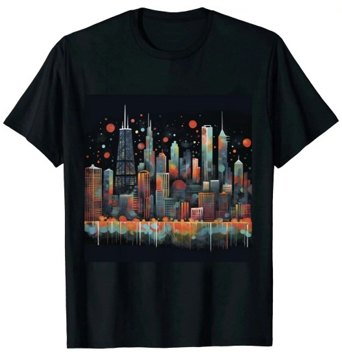 Ulloord Chicago City Downtown Skyline T-Shirt