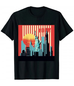 Ulloord New York City Skyline Country City Skyline Landmark Souvenir T-Shirt