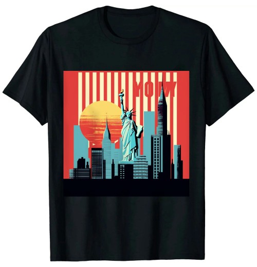 Ulloord New York City Skyline Country City Skyline Landmark Souvenir T-Shirt