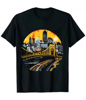 Ulloord Steel the Skyline and city bridge 412 Home T-Shirt