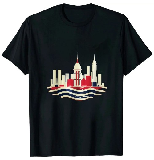 Ulloord Flag of St. Louis City the downtown skyline -  T-Shirt