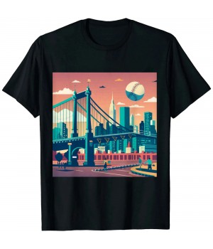 Ulloord Cool New York City NY Skyline Baseball Fan City Downtown T-Shirt