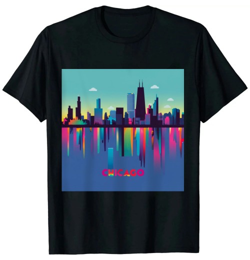 Ulloord Chicago city T-Shirt Chicago City Skyline T-Shirt T-Shirt