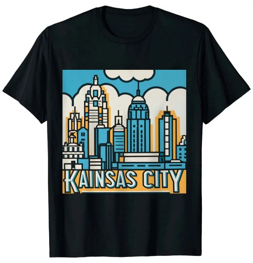 Ulloord Downtown Kansas City Missouri - City Skyline Calligraphy T-Shirt