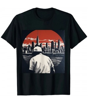 Ulloord Vintage New York Skyline City Baseball T-Shirt