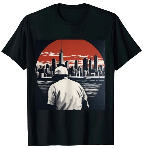 Ulloord Vintage New York Skyline City Baseball T-Shirt