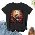 Shangniulu Womens Easter Bunny Shirt Cute Rabbit Playing Guitar T Shirts Cottagecore Clothing Aesthetic Graphic Tees