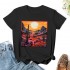 Shangniulu Womens Western Shirts Casual Desert Cactus Tshirts Cute Country Short Sleeve Graphic Tees Plus Size Tops for Women