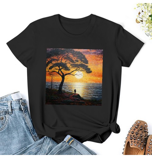 Shangniulu Womens Funny Graphic Skinny Pine Tree Shirt Summer Hiking Camping Athletic Tees Nature Casual Comfy Clothes