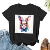 Shangniulu Women's Cute Bunny Headband Print T-Shirts Short Sleeve Easter Graphic Top