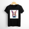 Shangniulu Women's Cute Bunny Headband Print T-Shirts Short Sleeve Easter Graphic Top