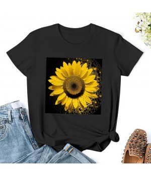 Shangniulu Sunflower Shirts for Women Flower Graphic Tees Shirts Inspirational Tees Casual Faith Shirt Tops