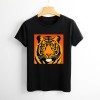 Shangniulu Classic round neck women's T-shirt, tiger head T-shirt with soft fabric, good elasticity, lightweight and breathable