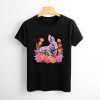 Shangniulu Classic round neck women's T-shirt, cute rabbit personalized fashion T-shirt with soft fabric, good elasticity, lightweight and breathable