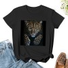 Shangniulu leopard blue eyes sitting black art for lovers animal Jungle T-Shirt