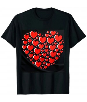 Red Hearts Cute Love Valentines Day Women Men Kids Gifts T-Shirt