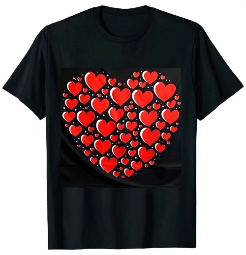 Red Hearts Cute Love Valentines Day Women Men Kids Gifts T-Shirt