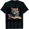 Cat Art Book Cat Motif Flowers Cat T-Shirt