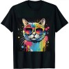 Cute Cat Motif Pop Art Cat T-Shirt