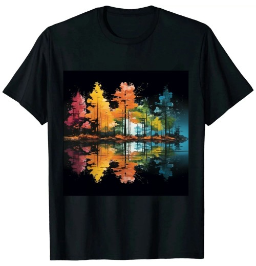 Shangniulu Nature Reflection Forest Trees Outdoor Wildlife T-Shirt