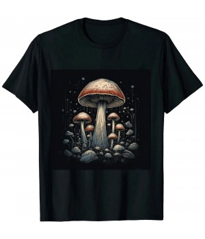 Shangniulu Vintage Mushroom Goblincore Moon Forest Mushroom Moon T-Shirt