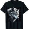 Shangniulu Wolf Portrait Blue Eyes - Artwork Wolf T-Shirt