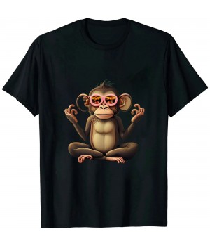 Monkey Calm meditation graphic T-shirt