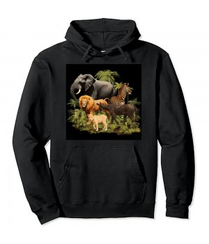 Shangniulu Zoo Animals Hoodie Hoodie, Zoo Hoodie, Wildlife Hoodie Pullover Hoodie