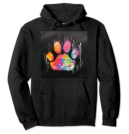 Shangniulu Cute Veterinarian Gift Rainbow Paw Print Heartbeat Vet Tech Pullover Hoodie