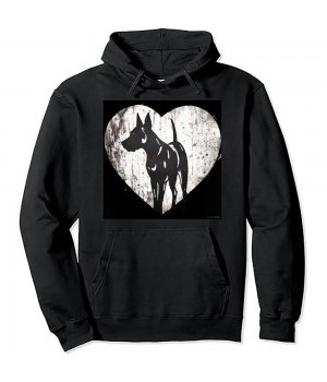 Shangniulu Distressed Great Dane Heart Dog Owner Graphic Pullover Hoodie