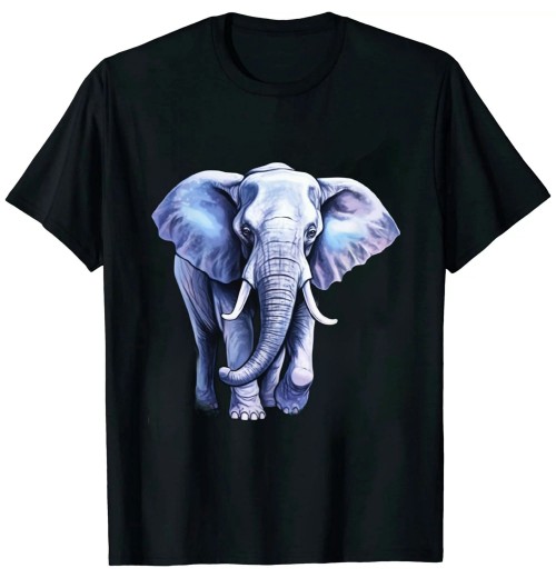 Shangniulu Elephant Animal Art Colourful Animal Lovers Elephant T-Shirt