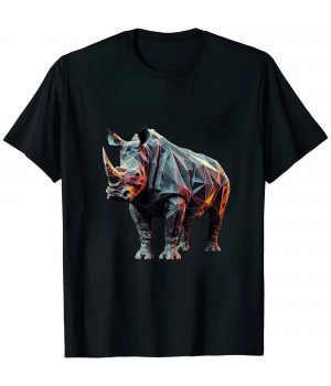 Shangniulu Rhino Art Polygon Animal Rhino T-Shirt