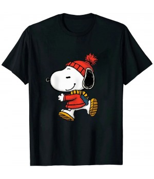 Shangniulu Snoopy and Woodstock Skate Holiday T-Shirt